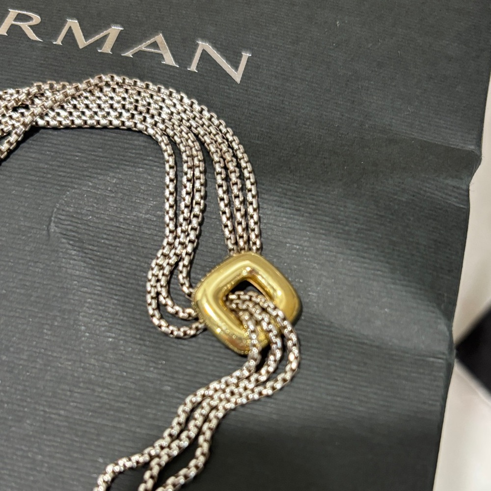 David Yurman authentic 18k Gold and sterling Silver Necklace  16 inches